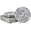 Appetizer Plate Gift Set, Gray Swirl, Set of 4