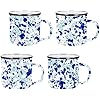 Ocean Swirl Enamelware 12 oz. Mug. Set of 4