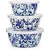 Ocean Swirl Enamelware Nesting Bowl, Set of 3