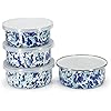 Ocean Swirl Enamelware Soup Bowls, Set of 4